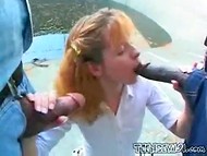 Sweet schoolgirl wanted to earn money working as a babysitter, but instead of this she got her holes roughly banged