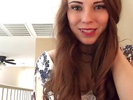 Hot ASMR porn scene surprises with young babe with pretty smile and beautiful eyes