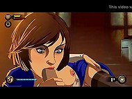 Young lady makes dick ejaculate several times in the first-person game 'Biocock Intimate'
