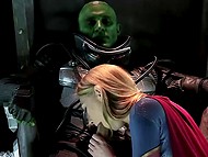 Girl from Earth came to aliens' spaceship opposed by an act of fate and their leader shagged her for insolence
