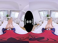 Nice VR XXX video where petite teen Gina Gerson rewards Spider-Man with sex
