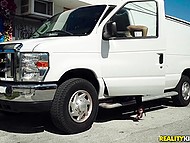 Two extremely-hot female kidnappers caught handsome man and got their fat long cock in a bus