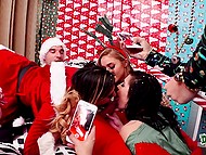 Teens have New Year show but Santa takes his lollipop out of pants and makes females suck