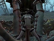 Creatures of Fallout universe love capturing innocent chicks and taste their pussies