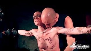 Teen of loose morals craves for BDSM and chooses to be spanked on twat and butt by brutal guy