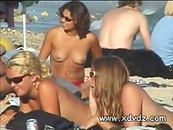 French ladies tanning topless this sunny day and get filmed on the hidden camera