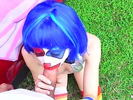 Sexy beauties in clown-style uniforms are ready to do anything for the clients' amusement